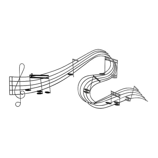 Black Music Notes Iron Traditional Wall Decor